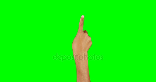 Hand pretending to use an invisible screen — Stock Video