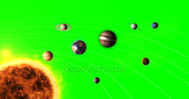 Sonnensystem mit Sonne und Planeten — Stockvideo
