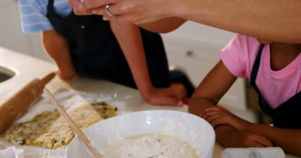 Madre rompere uovo nella ciotola — Video Stock