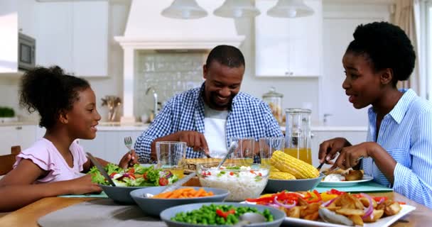 Família tendo refeição — Vídeo de Stock