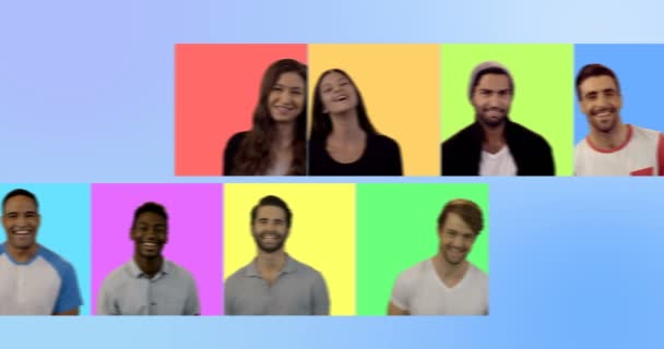 Glückliche Menschen lächeln — Stockvideo