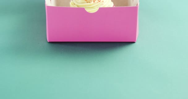 Cupcake con feliz tarjeta del día de la madre — Vídeos de Stock