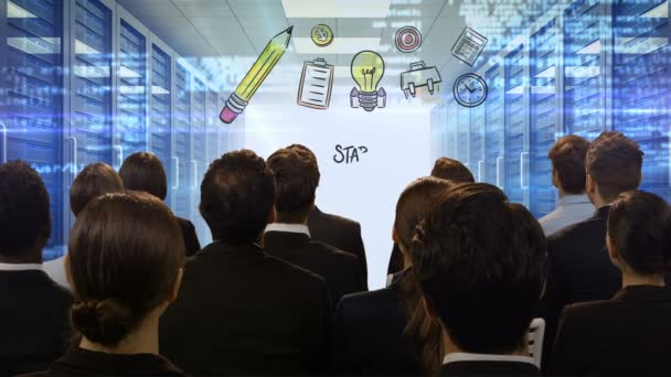 Business people looking at digital screen — Stock Video