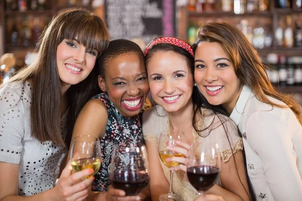 Amigos femininos com vinhedos — Fotografia de Stock