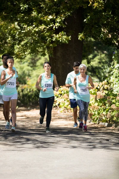 Marathonläufer laufen im Park — Stockfoto