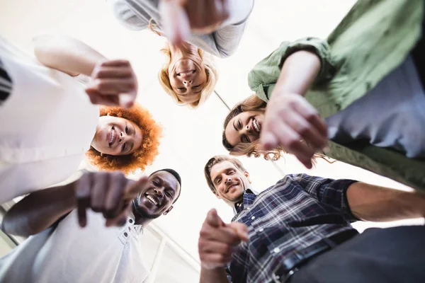 Happy colleagues gesturing — Stock Photo, Image