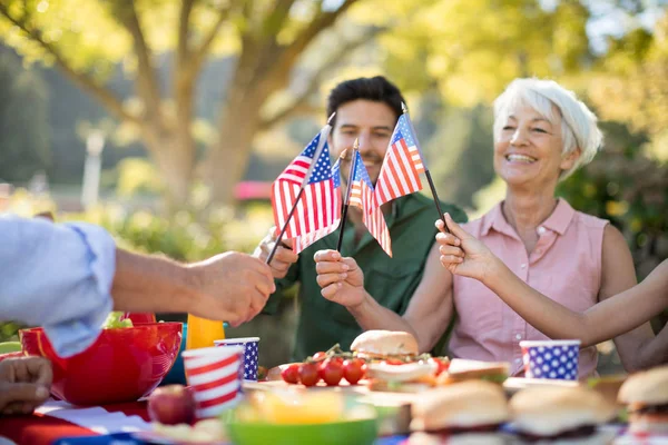 Rodinné hospodářství americké vlajky — Stock fotografie