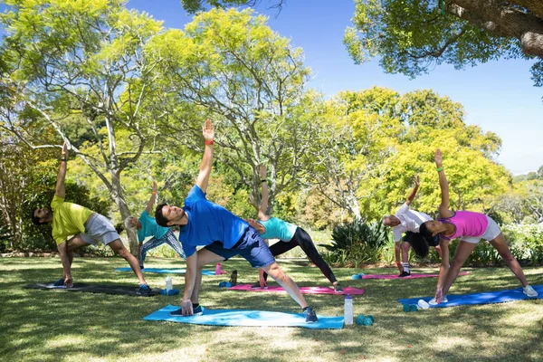 Grupo de personas que realizan ejercicio de estiramiento — Foto de Stock