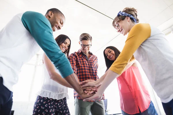 Business people stacking hands — Stock Photo, Image