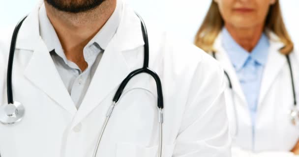 Ritratto di medici in piedi insieme in ospedale — Video Stock