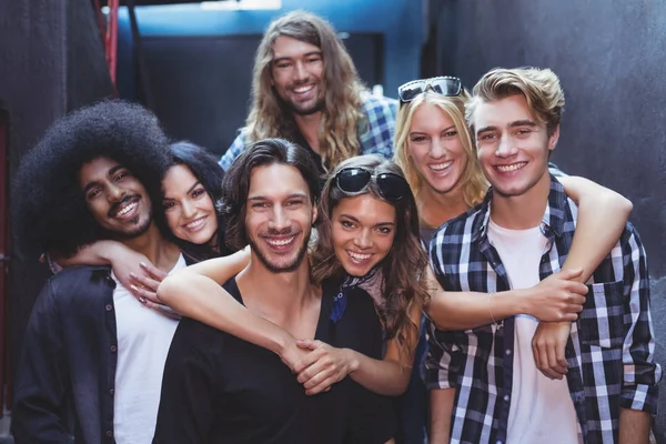 stock image friends standing in room at nightclub