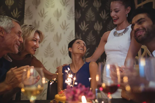 Group of friends celebrating birthday — Stock Photo, Image