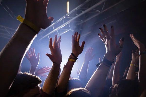 Groep mensen dansen tijdens een concert — Stockfoto