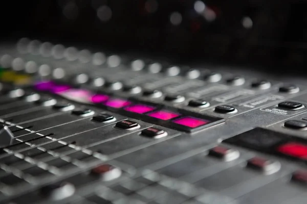 Primo piano del mixer sonoro — Foto Stock