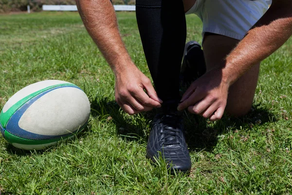 Rugbyspeler koppelverkoop schoenen — Stockfoto