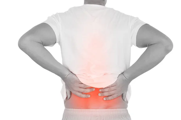 Мужской позвоночник с болью в спине — стоковое фото