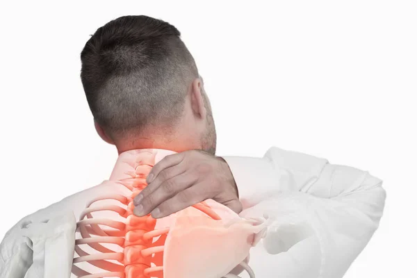 Coluna vertebral masculina com dor nas costas — Fotografia de Stock