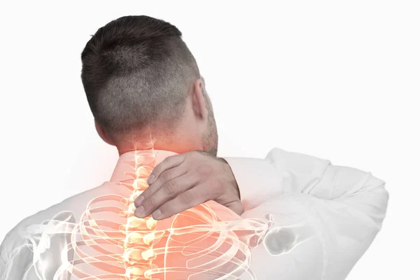 Columna vertebral masculina con dolor de espalda —  Fotos de Stock
