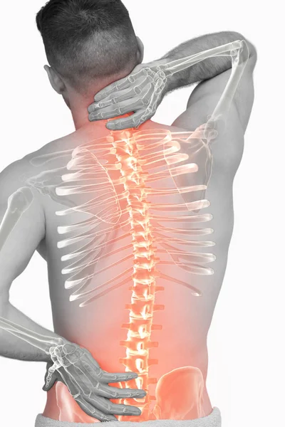 Male spine with back pain — Stock Photo, Image