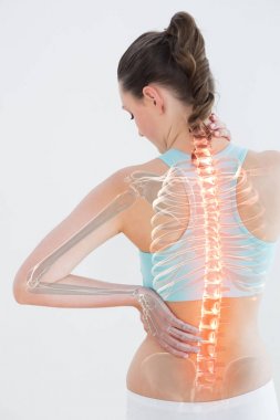 woman suffering from muscle pain clipart