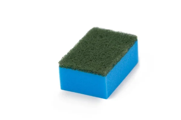 Almofada de limpeza azul no fundo branco — Fotografia de Stock