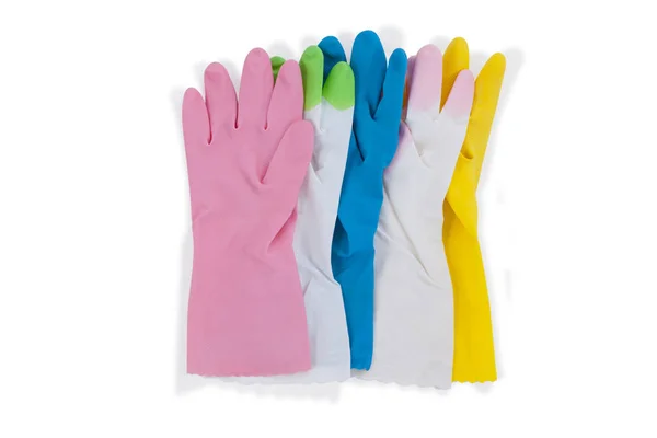 Красочные резиновые перчатки — стоковое фото
