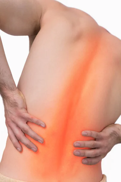 Male spine with back pain — Stock Photo, Image