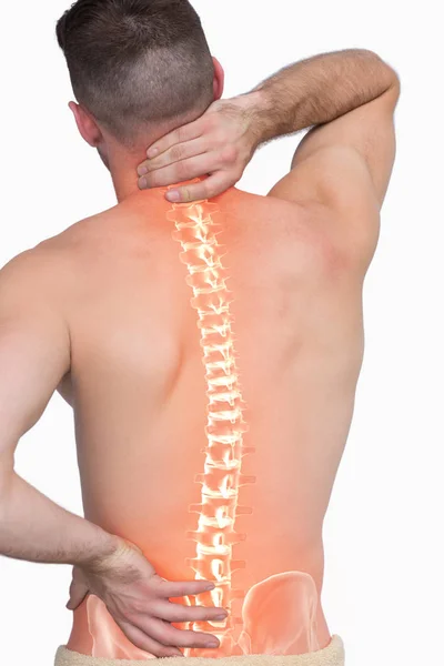 Coluna vertebral masculina com dor nas costas — Fotografia de Stock