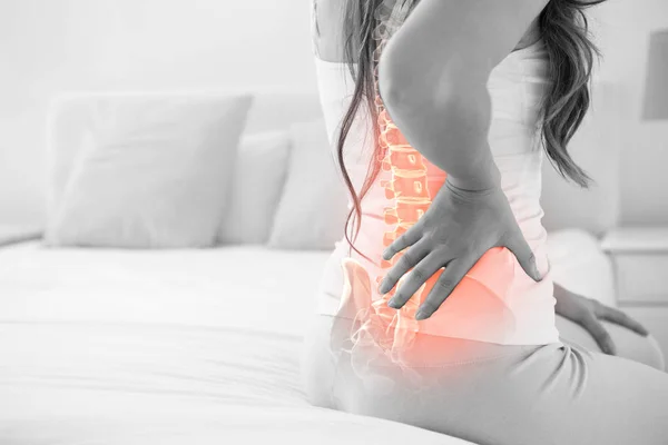 Woman with back pain — Stock Photo, Image