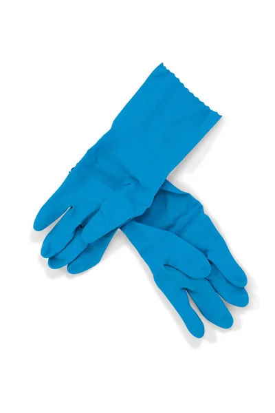 Gants en caoutchouc bleu — Photo