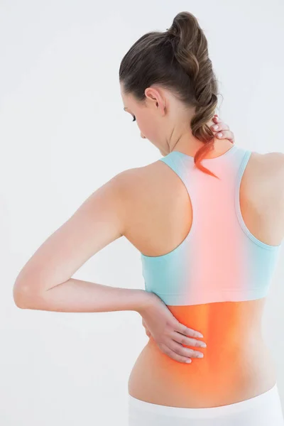 Kvinna som lider av smärta i muskler — Stockfoto