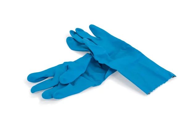 Gants en caoutchouc bleu — Photo