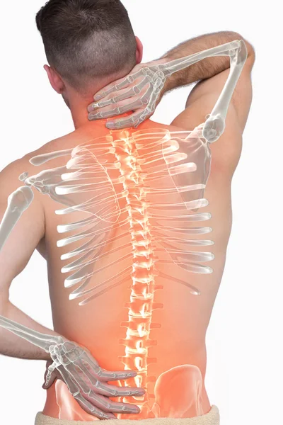 Columna vertebral masculina con dolor de espalda — Foto de Stock