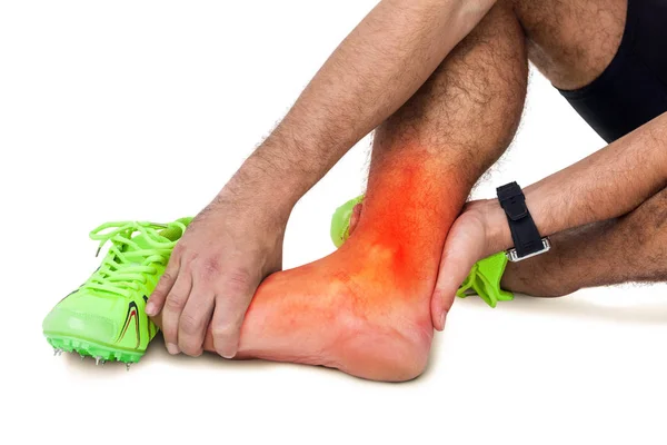 Highlighted leg bones of injured man — Stock Photo, Image