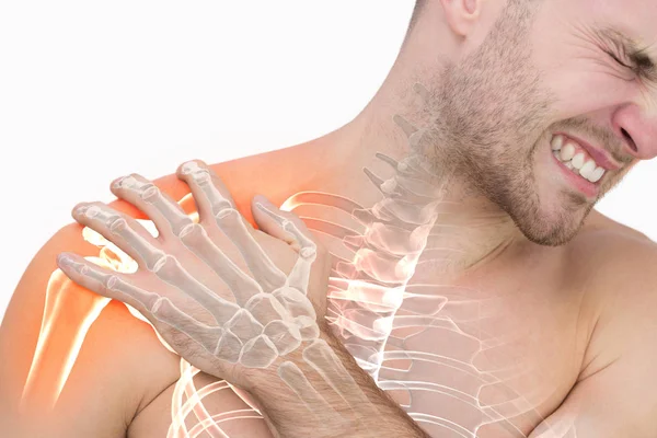 Pain of male shoulder — Stock Photo, Image