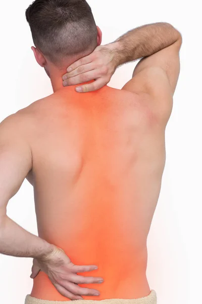 Male spine with back pain — Stock Photo, Image