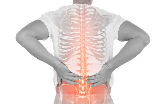 Mannelijke rug met rugpijn — Stockfoto