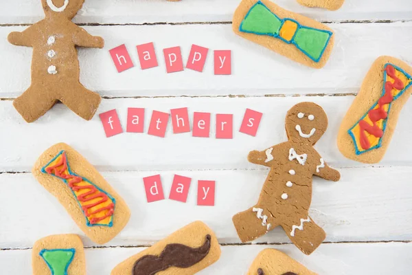 Glad fäder dag text med cookies — Stockfoto