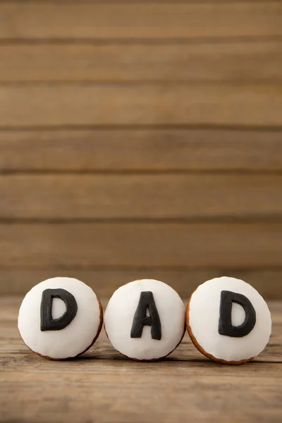 Cookies com texto de pai preto na mesa — Fotografia de Stock