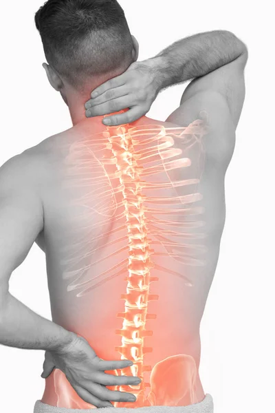 Male spine with back pain — Stock Photo, Image