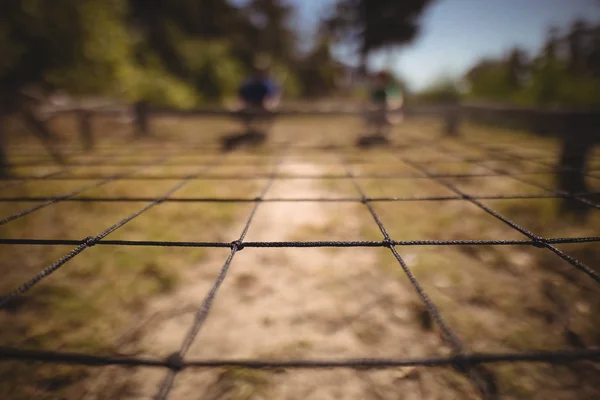 Net in boot camp on sunny day — Stock Photo, Image