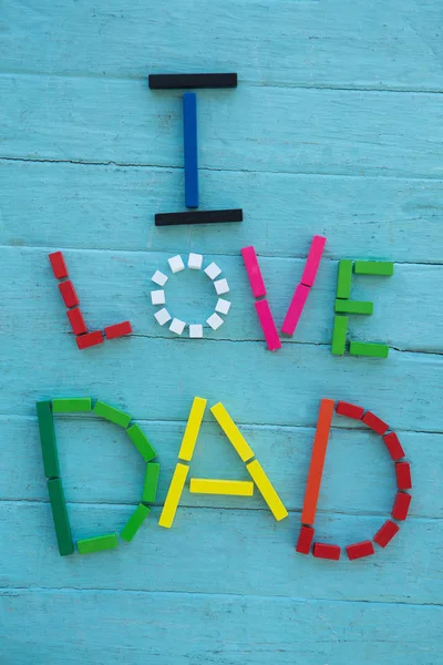 Multi colorato amo il testo del papà sul tavolo — Foto Stock