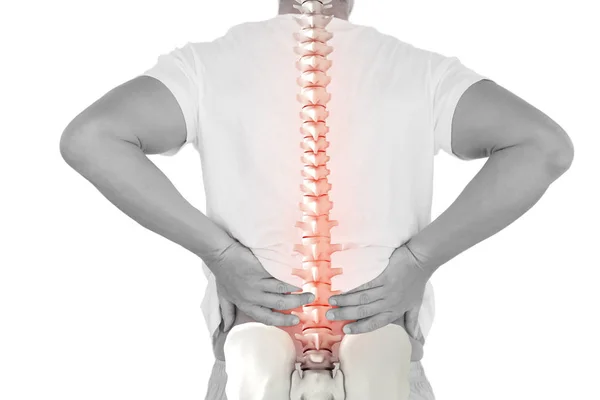 Columna vertebral masculina con dolor de espalda — Foto de Stock