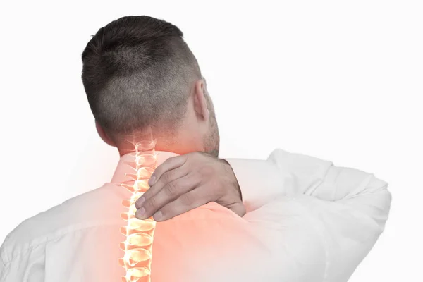 Columna vertebral masculina con dolor de espalda —  Fotos de Stock