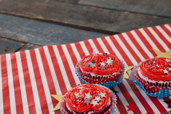 4 Temmuz tema ile dekore edilmiş cupcakes — Stok fotoğraf