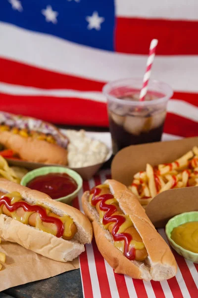 Close-up of snacks on table Royalty Free Stock Photos