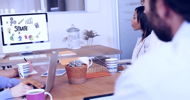 Team of executives looking at the presentation — Stock Video