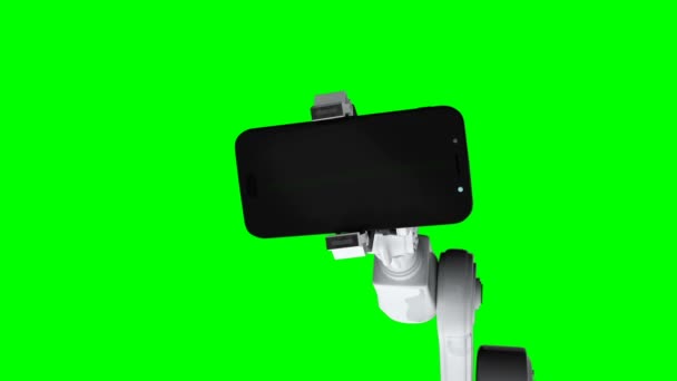 Robotic arm holding mobile phone — Stock Video