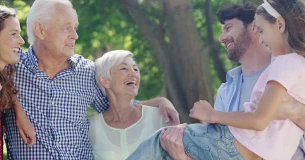 Multi-generation family having fun — Stock Video