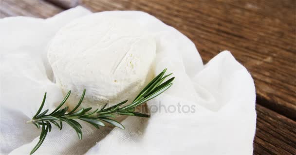 Cheese with rosemary herb — Stock Video